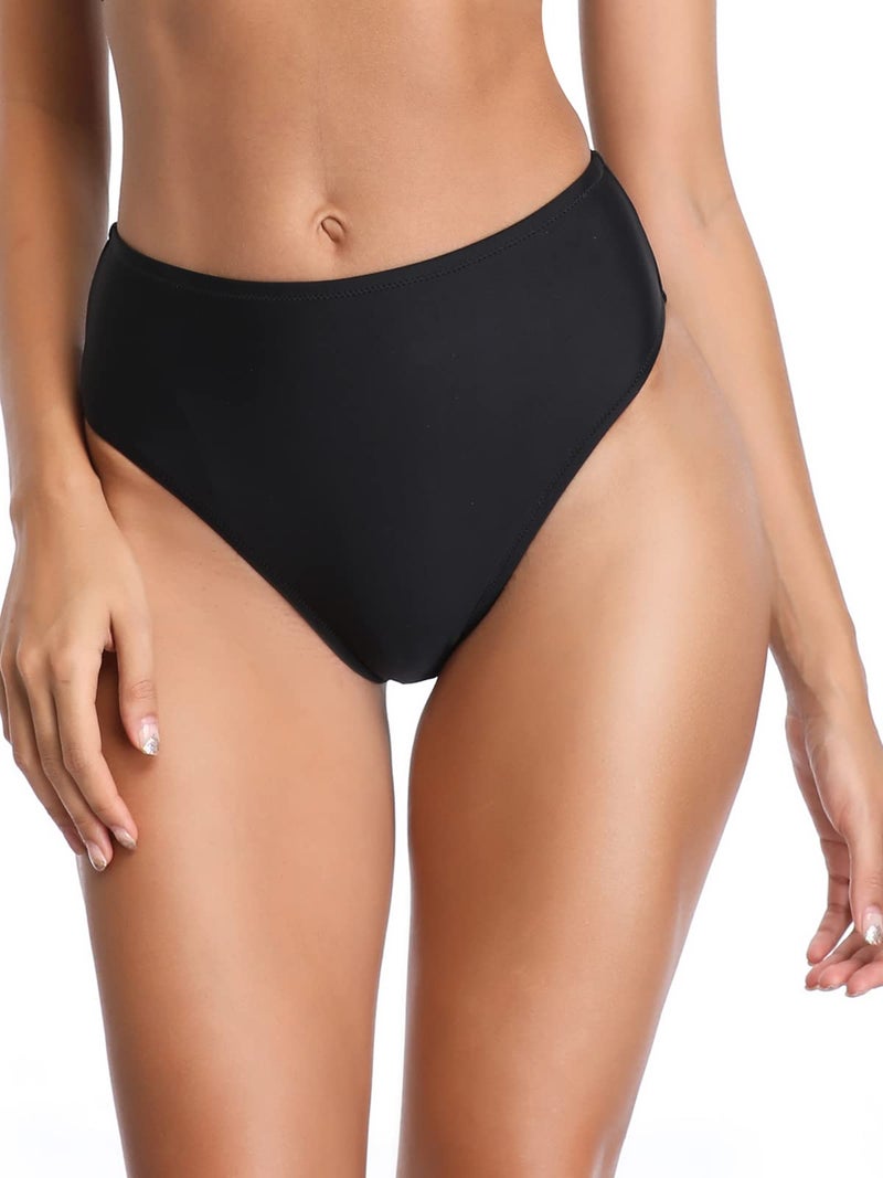 RELLECIGA Women's Black High Cut High Waisted Bikini Bottom Size XX-Large - Image 1